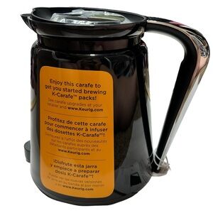 Keurig 2.0 Coffee Pot Replacement 32oz Black‎ Chrome Carafe w/ Lid New in Box